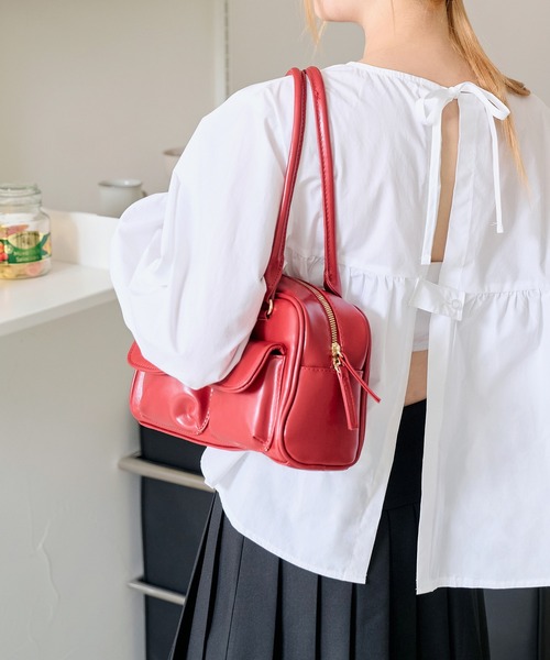 UNE MANSION(ユヌマンション)の「ツーポケットショルダーバッグ(ハンドバッグ・レディース・バーガンディー/ブラウン/アイボリー/ブラック・FREE)」の13枚目の写真