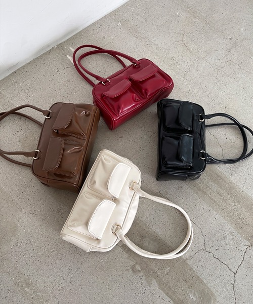 UNE MANSION(ユヌマンション)の「ツーポケットショルダーバッグ(ハンドバッグ・レディース・バーガンディー/ブラウン/アイボリー/ブラック・FREE)」の21枚目の写真
