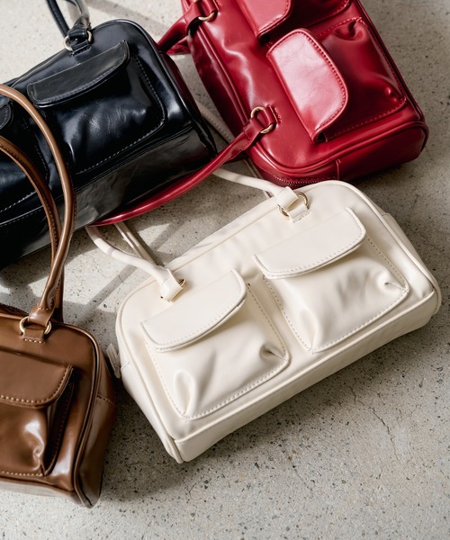 UNE MANSION(ユヌマンション)の「ツーポケットショルダーバッグ(ハンドバッグ・レディース・バーガンディー/ブラウン/アイボリー/ブラック・FREE)」の22枚目の写真