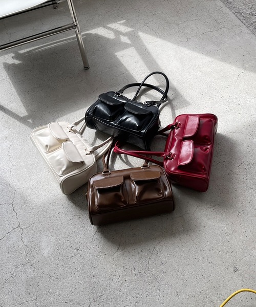 UNE MANSION(ユヌマンション)の「ツーポケットショルダーバッグ(ハンドバッグ・レディース・バーガンディー/ブラウン/アイボリー/ブラック・FREE)」の20枚目の写真