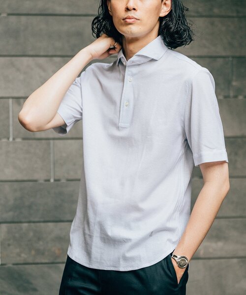 EDIFICE（エディフィス）の「【GUY ROVER / ギローバー】別注 カノコ ポロシャツ（ポロシャツ・メンズ・ネイビー/ラベンダー/ライトブルー/ブラウン/ホワイト・LARGE/MEDIUM/SMALL/X-LARGE）」の5枚目の写真