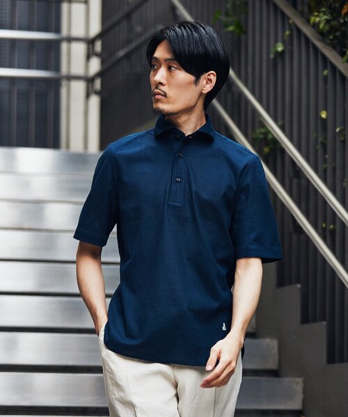 EDIFICE（エディフィス）の「【GUY ROVER / ギローバー】別注 カノコ ポロシャツ（ポロシャツ・メンズ・ネイビー/ラベンダー/ライトブルー/ブラウン/ホワイト・LARGE/MEDIUM/SMALL/X-LARGE）」の16枚目の写真