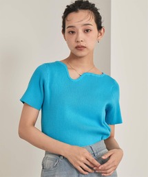 miette | ウェーブネックライン半袖トップス(ニット/セーター)