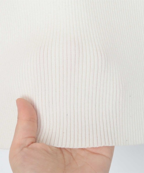 miette（ミエット）の「ウェーブネックライン半袖トップス（ニット/セーター・レディース・ライトグリーン/オフホワイト/ピンク/ブラック/カーキ/ライトブルー・FREE）」の10枚目の写真