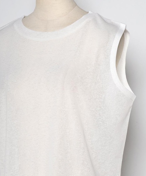 Bonjour Sagan（ボンジュールサガン）の「バックラベルシアーボックスタンク（タンクトップ・レディース・オフホワイト/チャコールグレー・FREE）」の11枚目の写真