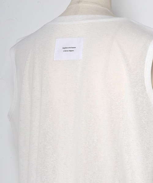 Bonjour Sagan（ボンジュールサガン）の「バックラベルシアーボックスタンク（タンクトップ・レディース・オフホワイト/チャコールグレー・FREE）」の7枚目の写真