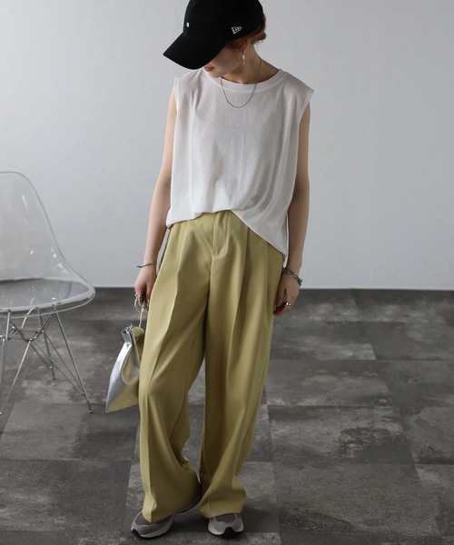 Bonjour Sagan（ボンジュールサガン）の「バックラベルシアーボックスタンク（タンクトップ・レディース・オフホワイト/チャコールグレー・FREE）」の18枚目の写真