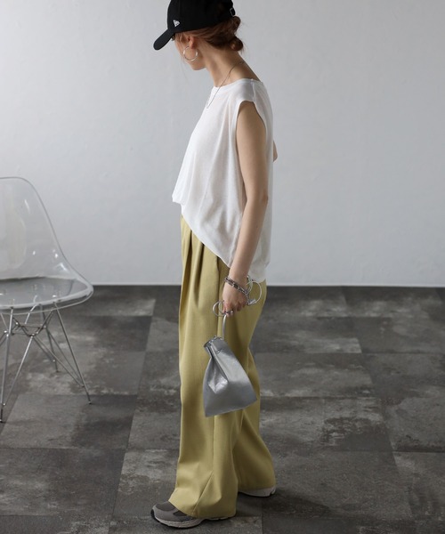 Bonjour Sagan（ボンジュールサガン）の「バックラベルシアーボックスタンク（タンクトップ・レディース・オフホワイト/チャコールグレー・FREE）」の22枚目の写真