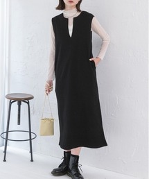 ad thie（アドティエ）の「裏毛 キーネック ロングワンピース（ワンピース）」