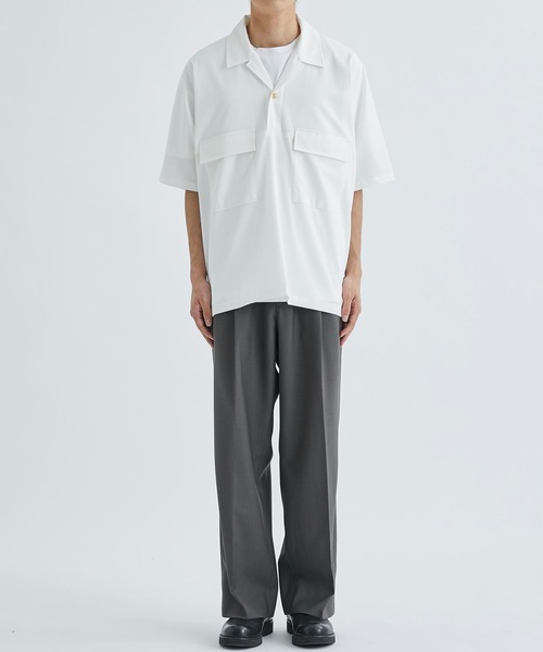 AFTERHOURS（アフターアワーズ）の「【AFTERHOURS / アフターアワーズ】OPEN COLLAR SHIRT（シャツ/ブラウス・メンズ・ホワイト/ブラック・3）」の10枚目の写真