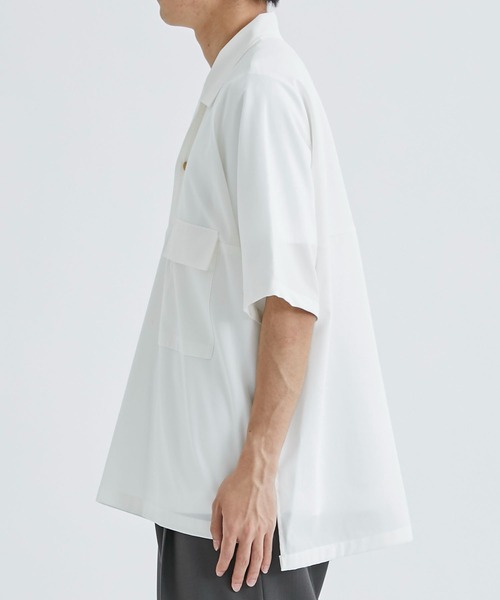 AFTERHOURS（アフターアワーズ）の「【AFTERHOURS / アフターアワーズ】OPEN COLLAR SHIRT（シャツ/ブラウス・メンズ・ホワイト/ブラック・3）」の5枚目の写真