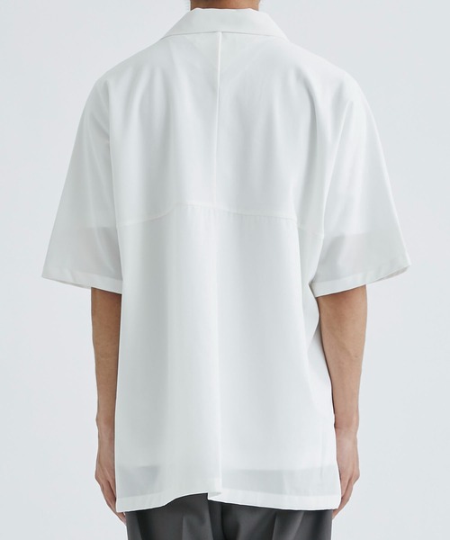 AFTERHOURS（アフターアワーズ）の「【AFTERHOURS / アフターアワーズ】OPEN COLLAR SHIRT（シャツ/ブラウス・メンズ・ホワイト/ブラック・3）」の4枚目の写真