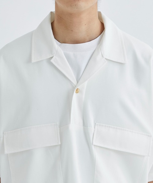 AFTERHOURS（アフターアワーズ）の「【AFTERHOURS / アフターアワーズ】OPEN COLLAR SHIRT（シャツ/ブラウス・メンズ・ホワイト/ブラック・3）」の6枚目の写真