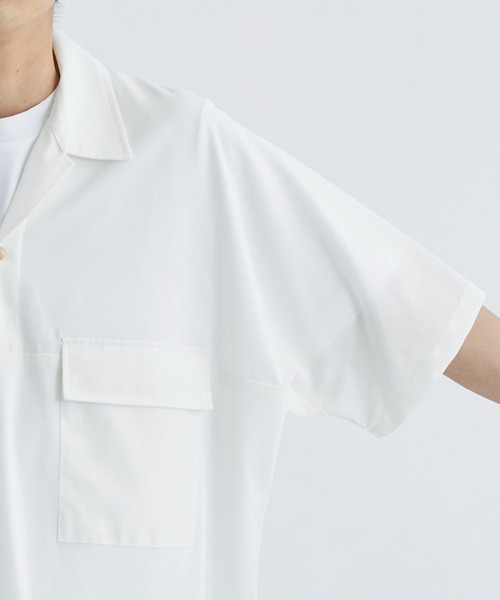 AFTERHOURS（アフターアワーズ）の「【AFTERHOURS / アフターアワーズ】OPEN COLLAR SHIRT（シャツ/ブラウス・メンズ・ホワイト/ブラック・3）」の9枚目の写真