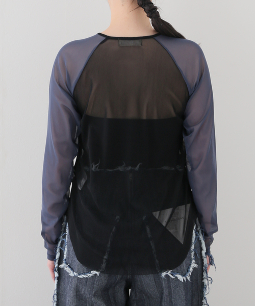 R JUBILEE(アールジュビリー)の「【R JUBILEE/アール ジュビリー】SHEER NET BASEBALL Tシャツ(Tシャツ/カットソー・レディース・ブラック・FREE)」の6枚目の写真