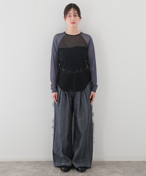 R JUBILEE(アールジュビリー)の「【R JUBILEE/アール ジュビリー】SHEER NET BASEBALL Tシャツ(Tシャツ/カットソー・レディース・ブラック・FREE)」の15枚目の写真