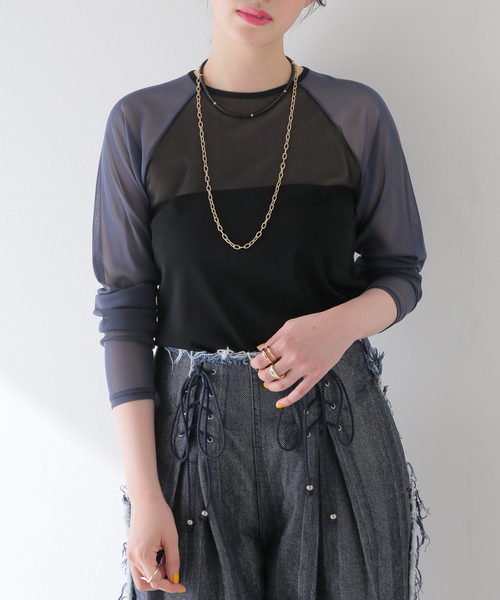 R JUBILEE(アールジュビリー)の「【R JUBILEE/アール ジュビリー】SHEER NET BASEBALL Tシャツ(Tシャツ/カットソー・レディース・ブラック・FREE)」の17枚目の写真