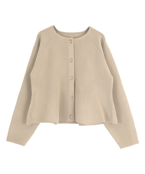 titivate（ティティベイト）の「ペプラムデザインニットカーディガン（カーディガン/ボレロ・レディース・グレイッシュベージュ/ブルーグリーン/ライトベージュ/ブラック/ネイビー/レッド・S/M/L）」の11枚目の写真