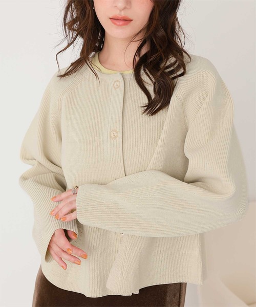 b2029【ティティベイト】レディース　ニット　カーディガン　ベージュ　シンプル ティティベイト titivate モヘアライクシアーニットカーディガン