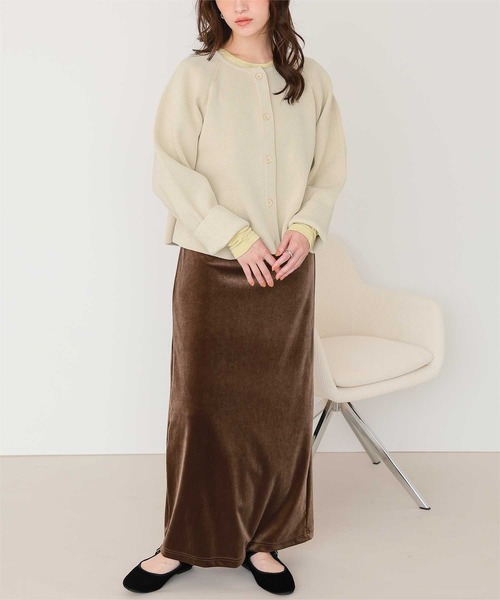 セール】ペプラムデザインニットカーディガン（カーディガン/ボレロ