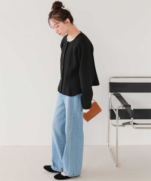 Bibyペプラムカーディガン×ズボン　ブラック Amazon.co.jp: 品 Bibiy ペプラムカーディガン ブルー ウサギ