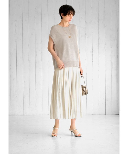 STYLE DELI(スタイルデリ)の「ベスト型ニットプルオーバー(ニット/セーター・レディース・グレイッシュベージュ/ホワイト/ブルー・FREE)」の21枚目の写真