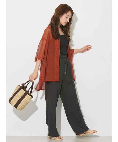 AMERICAN HOLIC（アメリカンホリック）の「メッシュ開襟シャツ（シャツ/ブラウス・レディース・ブラック/カーキ/テラコッタ・L/M）」の9枚目の写真