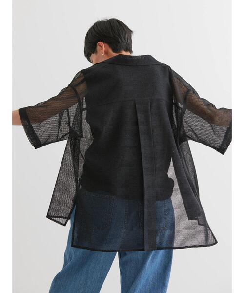 AMERICAN HOLIC（アメリカンホリック）の「メッシュ開襟シャツ（シャツ/ブラウス・レディース・ブラック/カーキ/テラコッタ・L/M）」の11枚目の写真