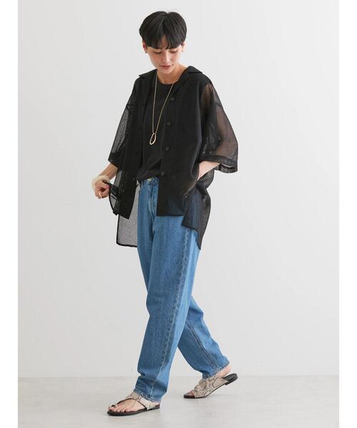 AMERICAN HOLIC（アメリカンホリック）の「メッシュ開襟シャツ（シャツ/ブラウス・レディース・ブラック/カーキ/テラコッタ・L/M）」の5枚目の写真