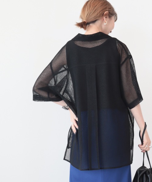 AMERICAN HOLIC（アメリカンホリック）の「メッシュ開襟シャツ（シャツ/ブラウス・レディース・ブラック/カーキ/テラコッタ・L/M）」の16枚目の写真