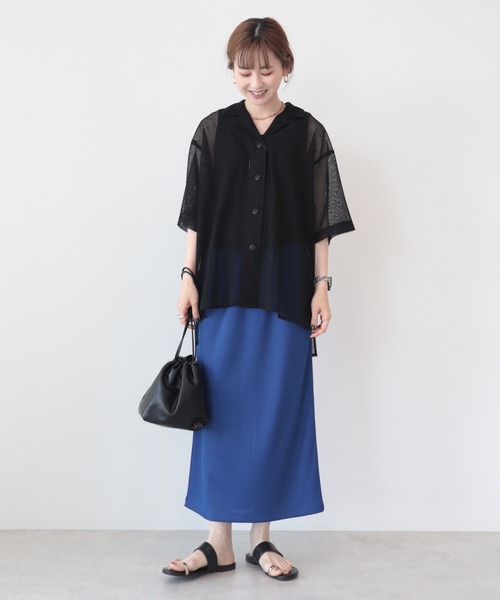 AMERICAN HOLIC（アメリカンホリック）の「メッシュ開襟シャツ（シャツ/ブラウス・レディース・ブラック/カーキ/テラコッタ・L/M）」の17枚目の写真