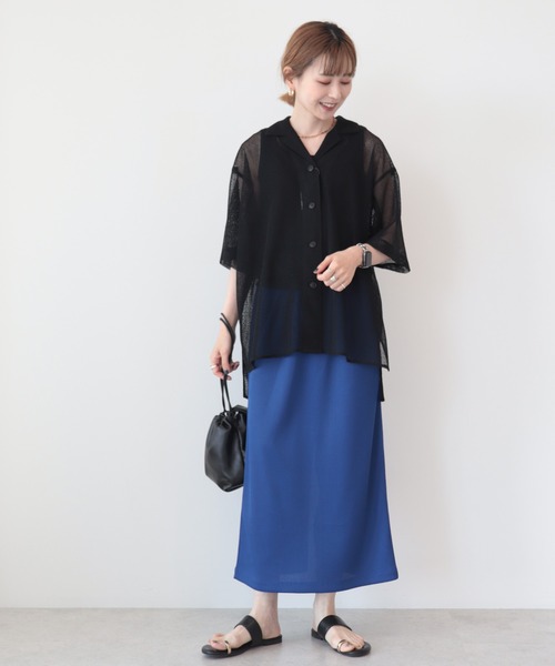 AMERICAN HOLIC（アメリカンホリック）の「メッシュ開襟シャツ（シャツ/ブラウス・レディース・ブラック/カーキ/テラコッタ・L/M）」の19枚目の写真