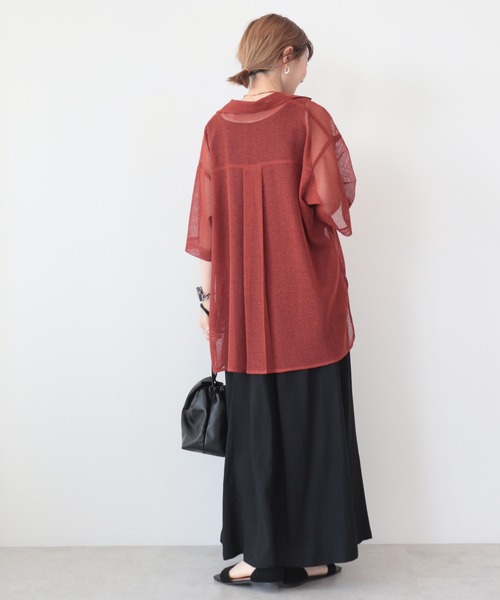 AMERICAN HOLIC（アメリカンホリック）の「メッシュ開襟シャツ（シャツ/ブラウス・レディース・ブラック/カーキ/テラコッタ・L/M）」の21枚目の写真