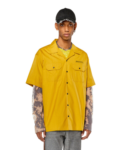 DIESEL（ディーゼル）の「メンズ 半袖シャツ（シャツ/ブラウス・メンズ・オレンジ/イエロー・44/48/50/52/54/46）」の4枚目の写真