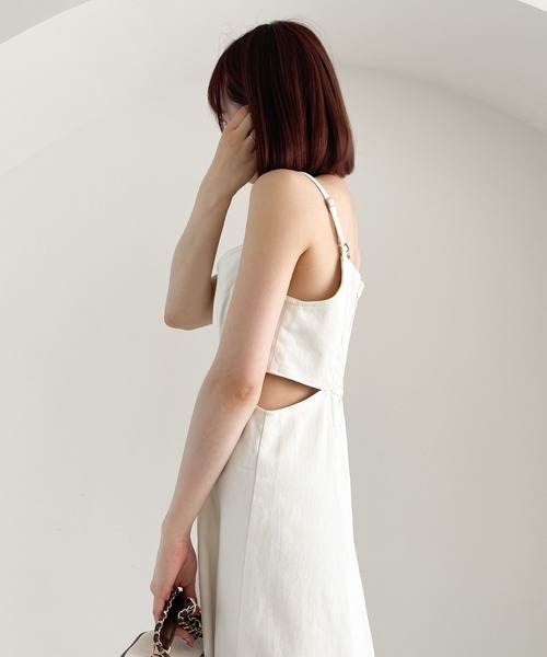 Heather（ヘザー）の「カットアウトフレアキャミワンピース