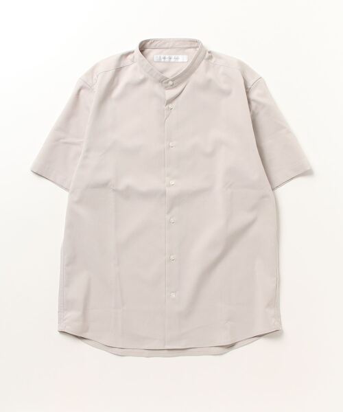 alcali（アルカリ）の「REFLAXウェザーストレッチバンドカラーシャツ（シャツ/ブラウス・メンズ・チャコールグレー/ライトベージュ/ベージュ/グレイッシュベージュ・3/4/2）」の3枚目の写真