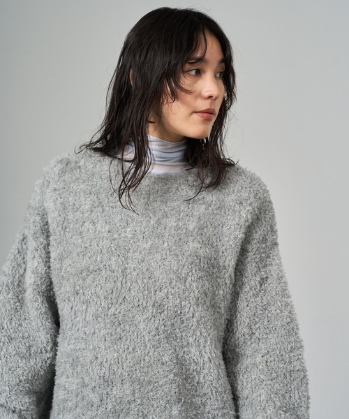 Chaos（カオス）の「Chaos(カオス)/◆坪田あさみさんInstaLIVE紹介◆　 ペルシアモールニットプルオーバー（ニット/セーター・レディース・グレー/ブルー/ライトベージュ/ピンク/ベージュ/イエロー/ネイビー/ダークブラウン/ネイビー系/ベージュ系その他/ブルー系その他/トップグレー・FREE）」の16枚目の写真