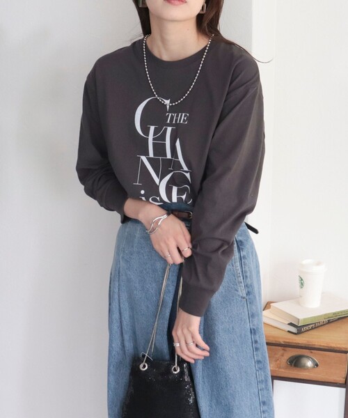 fredy emue（フレディエミュ）の「プリントロゴロンT（Tシャツ/カットソー・レディース・ピンク/ライトグレー/オフホワイト/チャコールグレー・38）」の18枚目の写真