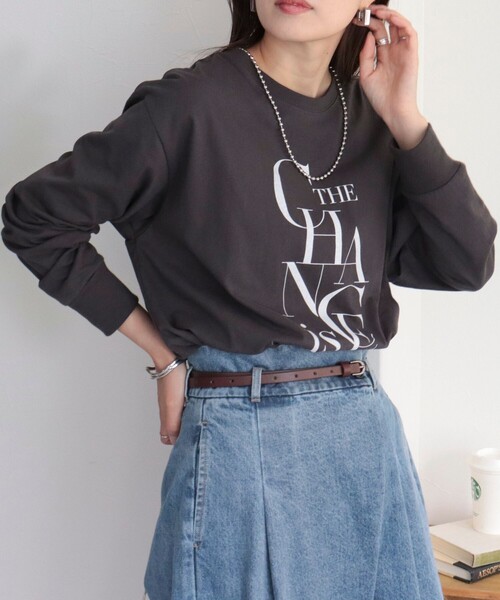 fredy emue（フレディエミュ）の「プリントロゴロンT（Tシャツ/カットソー・レディース・ピンク/ライトグレー/オフホワイト/チャコールグレー・38）」の21枚目の写真