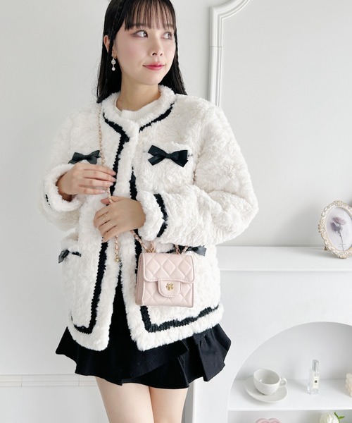 セール】メニーリボンフェイクファージャケット（その他アウター  