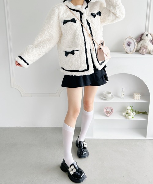 美品♡CALNAMURメニーリボンループファーブルゾン