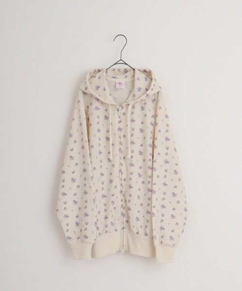 JEMORGAN(ジェーイーモーガン)の「JEMORGAN ワッフル花柄ZIPパーカ(パーカー・レディース・サックスブルー/ピンク/ラベンダー/パープル/ベージュ系その他/ストライプ/ブラック・F)」の14枚目の写真