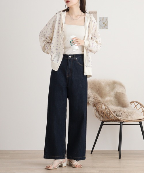 JEMORGAN(ジェーイーモーガン)の「JEMORGAN ワッフル花柄ZIPパーカ(パーカー・レディース・サックスブルー/ピンク/ラベンダー/パープル/ベージュ系その他/ストライプ/ブラック・F)」の12枚目の写真