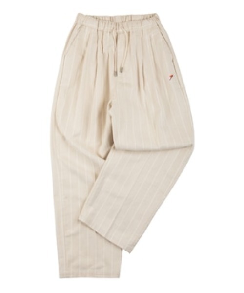 SUNS by #Re:room（サンズバイリルーム）の「ピンストライプタックワイドリラックスパンツ（スラックス・メンズ・ブルー/グリーン・SMALL/MEDIUM）」の3枚目の写真