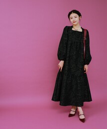 Ray BEAMS | RBS / ジャカード スクエアネック ワンピース(ワンピース)