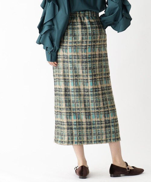 OPAQUE.CLIP（オペークドットクリップ）の「◆オーガンジーチェックナロースカート【洗濯機洗い可】（スカート・レディース・ピンク系その他/グリーン系その他3・38/36）」の7枚目の写真