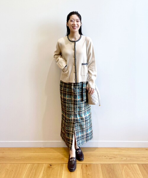 OPAQUE.CLIP（オペークドットクリップ）の「◆オーガンジーチェックナロースカート【洗濯機洗い可】（スカート・レディース・ピンク系その他/グリーン系その他3・38/36）」の8枚目の写真