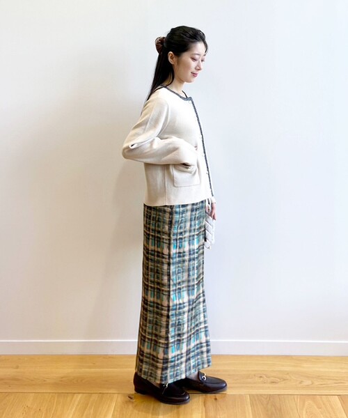 OPAQUE.CLIP（オペークドットクリップ）の「◆オーガンジーチェックナロースカート【洗濯機洗い可】（スカート・レディース・ピンク系その他/グリーン系その他3・38/36）」の9枚目の写真