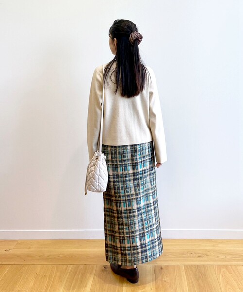 OPAQUE.CLIP（オペークドットクリップ）の「◆オーガンジーチェックナロースカート【洗濯機洗い可】（スカート・レディース・ピンク系その他/グリーン系その他3・38/36）」の10枚目の写真
