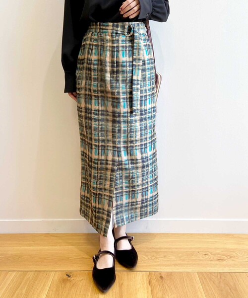 OPAQUE.CLIP（オペークドットクリップ）の「◆オーガンジーチェックナロースカート【洗濯機洗い可】（スカート・レディース・ピンク系その他/グリーン系その他3・38/36）」の11枚目の写真